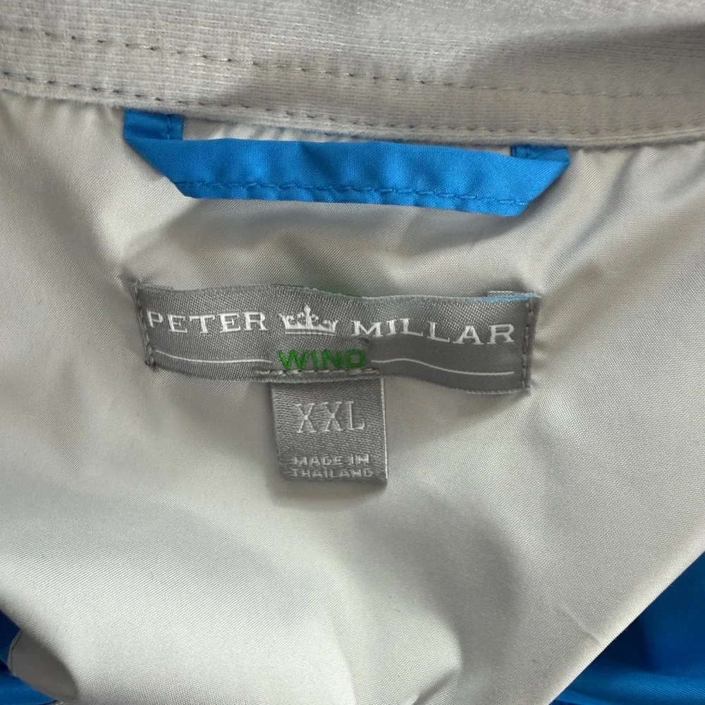 Peter Millar Crown Sport Hyperlight Gust Windbreaker Mens 2XL Blue Half Zip Golf